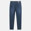 Jeans Rectos Ajustados Elásticos Lavados de Marca Finos de Verano Tendencia Resistentes a las Arrugas de Alta Gama Ligeros Agradables a la Piel para Hombre