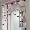 Cortina de Puerta Estilo Ins Cortina Bola Curomi Lazo Cortina Colgante Cortina Colgante para Dormitorio sin Taladro Decoración Colgante Tridimensional