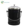 Lixeira de Cozinha Doméstica de 5L com Tampa Balde de Compostagem de Cozinha de Aço Inoxidável com Filtro de Algodão Desodorante