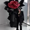 Adornos de Flores Artificiales de Rosa Grandes, Escaparates de Centros Comerciales, Toma de Fotos en Escenas de Bodas, Decoración de Puntos de Check-in de Celebridades de Internet
