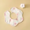 Baberos de Crepé de 6 Capas para Bebé, Toallas de Saliva 100% Algodón, Baberos para Bebé Recién Nacido Niño y Niña, Baberos Anti-Vómito, Toallas de Saliva
