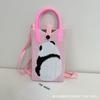 Bolsa de Celular Transversal Ins Avançada Bolsa de Tricô de Desenho Animado Nicho Dopamina Versátil Bolsa Transversal de Ombro Bolsa de Mão