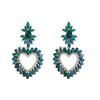 Moda europea y americana exagerada geométrica aleación diamante amor aretes tendencia personalidad exagerada fotografía callejera temperamento joyería para la oreja de mujer