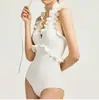 Simples Elegante Deusa Doce Bonito Voador Borda Pendurado Pescoço Renda Sexy Decote Baixo Sexy Sem Costas Maiô para Mulheres