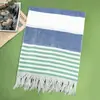 Toalla de playa turca de comercio exterior transfronteriza personalizada con logo bordado estampado, flecos, rayas y toalla de baño absorbente para adultos