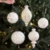 Nuevo Colgante de Bola de Navidad de Plástico Color Platino Adorno Retro Mate de Lujo Ligero Copo de Nieve Decoración de Árbol de Navidad