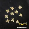 Decorações de arte de unha florzinha com zircônia cúbica e incrustação de cobre transfronteiriças, tachinhas de flor de metal 3D para unhas, acessórios de arte de unha vestíveis DIY
