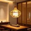 Nuevo candelabro de bambú estilo chino para casas de huéspedes, barras de bar, salones de té creativos y únicos, restaurantes de hot pot y comedores; Luminarias de linterna de bambú estilo chino