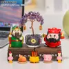 Zhong Kui, Guan Yu e o Deus da Riqueza Árvore da Fortuna de Cristal Decoração de Mesa de Escritório Adorno de Pequena Divindade para Adoração em Casa
