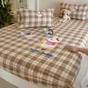 Sábana de Algodón Puro Cepillado Bordada de Toalla Espesa Cubre Cama de Algodón de Invierno para Niños Juego de Tres Piezas Protector de Colchón Simmons