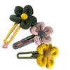 Accesorios para el cabello de tela Flor de felpa Pinza de pico de pato Elegante Moda retro Simple Pinza para el cabello Parte posterior de la cabeza Pinza para el cabello Cabello