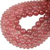 Cristal Natural 8A Cuarzo Fresa Hielo Cuentas Sueltas Accesorios para Joyería DIY Cuarzo Fresa Rosa Semiacabado Al Por Mayor