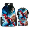 Liberación Rápida Transfronteriza Spider-Man Spider-Man Mochila Escolar Estudiante Niños Bolsa Escolar Periférica Bolso Escolar de Hombro Juego de Tres Piezas