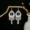[Selección Premium] Pendientes Estilo Étnico de Minorías Vintage con Plata de Minorías Étnicas, Pendientes Largos Colgantes Florales Estilo Bohemio Único