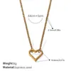 Colar Coração Vazado Francês Mais Vendido Aço Inoxidável Banhado a Ouro Real 18K Pulseira Simples Elegante Estilo Ins Transfronteiriço