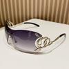 Nueva Llegada Serpiente Metal Sin Montura de Una Pieza Personalizado Y2K Spice Girls Gafas de Sol de Lujo Ligero Europeas y Americanas Ins Celebridad de Internet Mismo Estilo Gafas de Sol