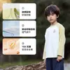Camiseta de Manga Larga Antibacteriana Transpirable de Algodón para Niños Hall Estilo Montaña Bloque de Color Primavera/Otoño Top para Niños Camiseta para Niñas