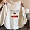 Sudadera Casual Suelta de Manga Larga de Algodón Puro para Niñas, Estilo Coreano, Nueva Colección Primavera y Otoño, para Niños Medianos y Grandes
