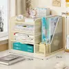 Prateleira de Armazenamento para Classificação de Assuntos Estante de Mesa Mesa de Estudante Prateleira em Camadas para Livros e Provas Armazenamento de Arquivos de Escritório