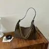 Bolso de luna creciente esmerilado transfronterizo, bolso de cadena de moda de alta gama para mujer, bolso cruzado vintage de gamuza, bolso de mano