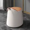 Nuevo Taburete de Madera Maciza Estilo Chino para Casas de Huéspedes, Taburete de Asiento para Ocio, Taburete Redondo para Habitaciones Modelo, Taburete Creativo Simple de Tela, Taburete para Cambiar Zapatos