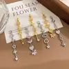 Colgante Chapado en Cobre Oro Real Borla Diseño Sencillo Circonita Micro-pavimentada Accesorios de Joyería Luna Estrellas Accesorios que no se decoloran