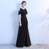 Vestido de Noite Preto Estilo Francês para Mulheres, Novo Modelo 2026, Elegante e Simples, Adequado para Uso Diário, Estudantes Baixinhas