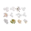 Venta caliente de comercio exterior 75 piezas de calcomanías para trajes flores de tela blanca hechas a mano exquisitas accesorios para el cabello DIY zapatos y sombreros accesorios para ropa