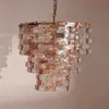 Lustre de Sala de Estar Estilo Meio do Século Francês, Restaurante, Quarto, Escritório, Villa de Luxo Leve, Hotel, Lustre de Vidro Artesanal para Café