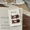 Corea del Sur Nuevo Otoño e Invierno Botón Amor Cuero Niños Niña Todo-partido Lazo Flequillo Pinza Lateral Accesorios para el Cabello de Niñas