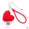 Bolso de peluche con forma de corazón de melocotón para teléfono móvil, llavero colgante, accesorio para otoño e invierno