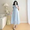 Nuevo Estilo de Verano 2025 Diseño Coreano Sencillo Vestido de Maternidad Holgado y de Moda