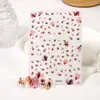 Manicure de Rosa Adesivos Japoneses Novo terno de rosa girassol flor quebrada fresca flor seca decalques de unha
