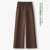 Calça Comprida Wide Leg de Cintura Alta Nova Personalizada Outono 2026 Moda Solta Versátil para o Trabalho Reta Casual