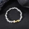 Pulsera Antiestática Negra de Piedra Biliar de Venta Caliente para Hombres, Estilo de Oficina y Viajes, Pulsera Hecha a Mano con Cuentas para Mujeres, Joyería de Moda al por Mayor
