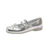 Sapatilhas com Salto Grosso, Sapatos Mary Jane para Mulheres, Mocassins de Couro Rasos de Bico Quadrado para o Verão, Tênis de Treino Alemães Retrô para Mulheres