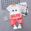 Marca infantil roupa infantil masculino e feminino body de bebê verão novo roupa infantil conjunto de manga curta infantil roupa de verão direto da fábrica fresco