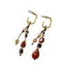 Pendientes Tejidos con Borlas y Forma de Gota de Agua Estilo Étnico Transfronterizo Original Europeo y Americano Lujo Ligero Versátiles Accesorios de Pendientes con Aguja de Plata 925 para Mujer