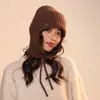 Gorro de Punto 100% Lana Pura Otoño e Invierno Versátil Gorro de Aviador Estilo Pareja Protección Auditiva a Prueba de Frío Gorro Lei Feng Nuevo Estilo Invierno 2025
