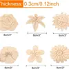 60 flores de madera sin terminar ahuecadas forma de flor de 8 cm graffiti infantil pequeños regalos adornos colgantes navideños
