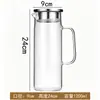 Jarra de vidro para água fria com tampa de bambu, resistente ao calor, com filtro embutido, adequada para uso doméstico, sala de estar, chá de frutas e bebidas