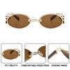 Óculos de Sol Ovalados Retrô, Armação Pequena de Metal Estilo Hong Kong Óculos para Sessão de Fotos para Homens e Mulheres, Acessórios Decorativos Personalizados de Alta Qualidade