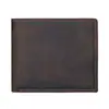 Cartera Retro para Hombre Jiameda Capa Superior Cuero Crazy Horse Multifuncional Múltiple Porta Tarjetas Cuero Genuino Billetera Monedero Clip Dorado