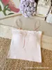 Estilo Doce Renda Patchwork Laço Ombro a Ombro Costas Bonitas Sem Alças Puro Desejo Blusa Regata Gentil Top Emagrecedor para Mulheres