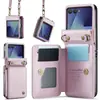 Adecuado para Funda de Teléfono Samsung Zflip7, Teléfono Plegable Zflip 40% de descuento, Tarjetero con Correa Cruzada Zflip8/Zflip5