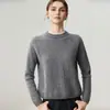 Suéter de Cashmere Gola Redonda Falso Duas Peças Feminino Malha Grossa Trançada Color Block Suéter Outono Inverno Malha Trançada Solto Ombro Caído Top