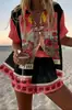 Estampado Digital Personalizado Europeo y Americano Transfronterizo Nuevo Conjunto Casual de Dos Piezas para Mujer Pod