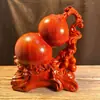 Adornos de Calabaza de Cinco Bendiciones Tallados en Palo de Rosa Talla en Madera Maciza Decoración para Sala de Estar Artesanías para Oficina Regalos de Inauguración
