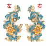 60838 Cobre Estilo Antiguo Joyería DIY Hecho a Mano Goteo de Aceite Accesorio para el Cabello Rama de Flores Material para Corona de Cabello Accesorios 31*62mm