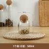 Tarro de Vidrio Transparente de Corcho Esférico Tarro Sellado para Té de Corcho de Bola Tarro de Almacenamiento para Bar Botella de Vidrio de Boca Ancha para Té de Frutas